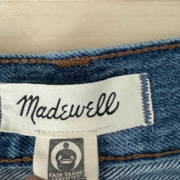 Madewell Rigid Denim Medium Wash Raw Edge Mini Skirt - Picture 7 of 9